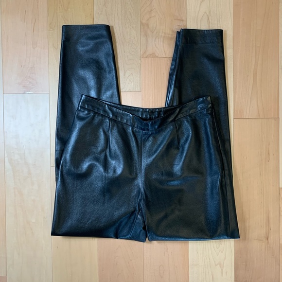 Longchamp black lamb leather pants size S, made in Italy. - Picture 4 of 7